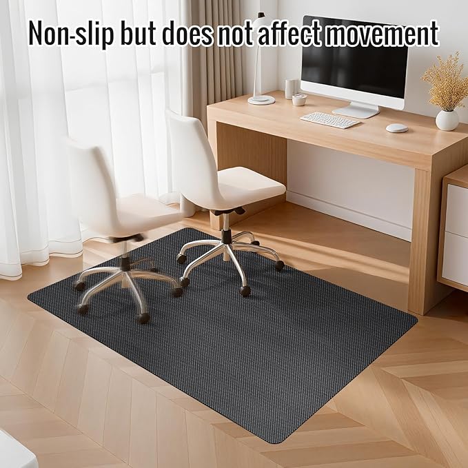 Office Chair Mat for Hard Floors,48"x55" Anti-Slip Waterproof Hardwood Floor Chair Mat,Heavy Duty Floor Protector Rolling Chairs for Home Office(Grey)
