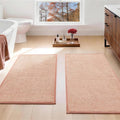 YIHOUSE Pink Bathroom Rugs Sets 2 Piece, Quick Dry Thin Bath Mat, Non Slip Absorbent Machine Washable, Bath Rugs for Bathtub Sink Home Decor (17"x24" + 17"x32")