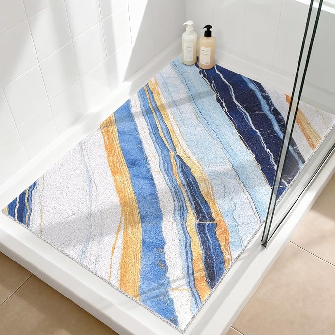 Shower Mat Non Slip: 47.2x31.5 Inch Extra Large Shower Mats for Inside Shower, Soft PVC Loofah Massage Showe Stall Mat, Anti Slip Mat for Shower, Floor, Bathroom, Kitchen, Quick Drying