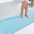 OLANLY Bathroom Runner Rugs 70x24, Soft Absorbent Chenille Bath Rugs, Rubber Backing Quick Dry, Machine Washable Long Bath Mats for Bathroom Floor, Tub and Shower, Home Decor Accessories, Sky Blue