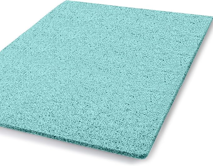 godehone Shower Mats Non Slip Without Suction Cups, PVC Loofah Bathroom Mats, Loofah Mats for Shower and Bathroom, Quick Drying, 23.6× 34.6 Inch, Light Green