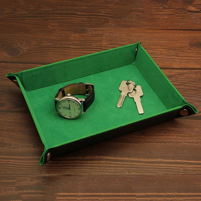 Valet Organizer - Catchall Tray for Jewelry, Wallets, Watches, Keys, Coins, Phones, Glasses - Perfect for Nightstand, Desk, Entryway