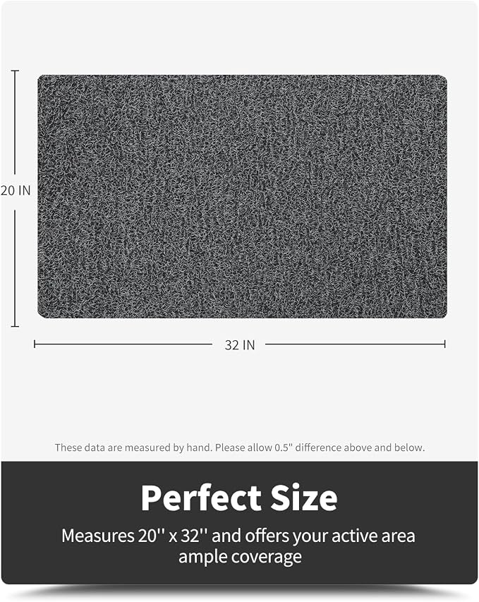 Non-Slip Bathtub Mat, 20x32 Inch, Shower Mats for Bath Tub, PVC Loofah Bathroom Mats for Wet Areas, Quick Drying