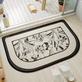 YDKGL Half Circle Bath Mat, Thin Bathroom Rugs Fit Under Door Quick Dry Non Slip Washable Bathroom Mat with Rubber Backing, Absorbent Half Round Shower Rug