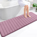 OLANLY Memory Foam Long Bathroom Rugs Runner 70x24, Super Soft Absorbent Bath Mat, Quick Dry, Machine Washable Shower Floor Rugs, Bathmat Carpet, Bathroom Home Decor Accessories, Deep Plum