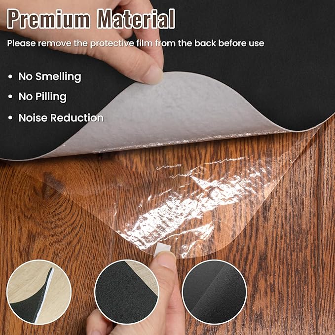 Sycoodeal Office Chair Mat for Hardwood Floor,Slip Resistant Floor Mat for Office Computer Gaming Chair,Heavy Duty Floor Protector for Rolling Chairs,Easy to Clean,Black(40"x48")