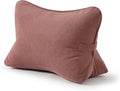Pat. Pend. Corduroy Back Pillow for Sitting Up & Reading, Ergonomic Triangle Lumbar Support Cushion for Sofa, Armchair & Bed, Removable Cover, Brick Brown