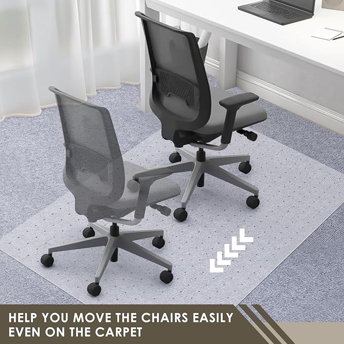 Azadx Heavy Duty Office Chair Mat for Carpet 36" x 48" Hard Material Chair Mat for Carpeted Floor Non-Slip Carpet Protector for Office Easy Glide Desk Floor Mat for Office Chair on Carpets 2 Pack