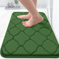 OLANLY Memory Foam Bath Mat Rug 24x16, Ultra Soft and Absorbent Bathroom Rugs, Non-Slip, Comfortable, Machine Washable Bath Carpet for Bathroom Floor, Shower and Home Decor Accessories, Olive Green
