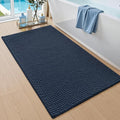 DEXI Bathroom Rugs 43x24, Non Slip Washable Bath Mat, Absorbent Chenille Bathmat, Ultra Soft Thick Carpet for Tub Shower Floor, Navy
