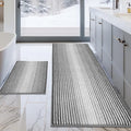 BSICPRO Bathroom Rugs and Mats Sets, 2 Piece Thick Absorbent Chenille Bath Mat Rug Set Non Slip, Soft Shaggy Bath Room Floor Mats for Bathroom, Machine Washable (Gray, 24" x 70" Plus 20" x 32")