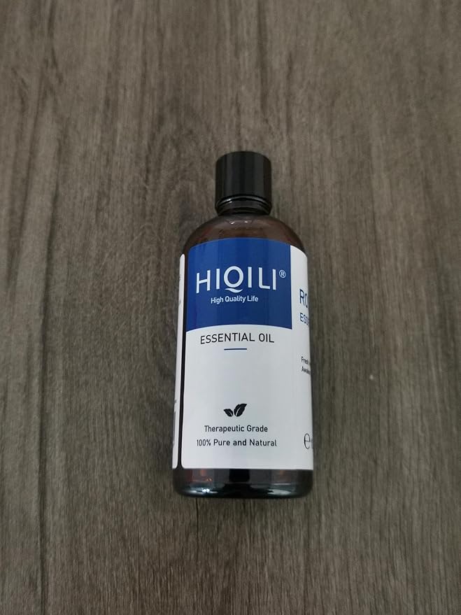 HIQILI Rosemary Essential Oil, 100% Pure & Natural, for Shampoo, Conditioner, Skin & Diffuser - 3.38 Fl Oz