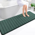OLANLY Memory Foam Long Bathroom Rugs Runner 70x24, Super Soft Absorbent Bath Mat, Quick Dry, Machine Washable Shower Rugs, Bathmat Carpet, Bathroom Home Decor Accessories, Blackish Green