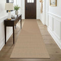 KOZYFLY Runners for Hallway 3x9, Wide Washable Runner Rug, Woven Non Slip Kitchen Runner, Braided Entryway Rug, Floor Carpet for Foyer, Bedroom, Hall, Orange Beige/Tan/Brown