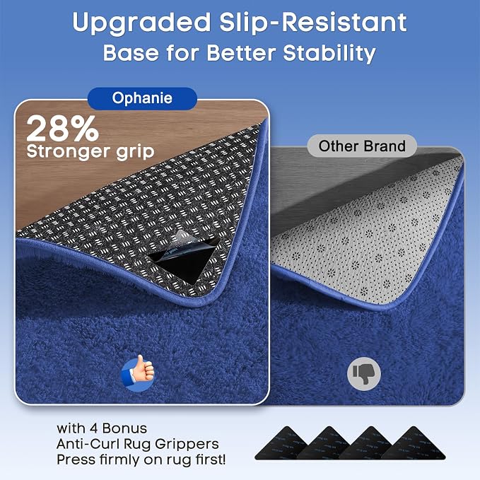 Ophanie 5x8 Light Blue Rugs for Living Room, Kids Nursery Rug Aesthetic, Playroom Area Rugs for Boys Girls Teen Home Decor, Fluffy Fuzzy Soft Plush Shaggy Bedside Floor Bedroom Carpet for Teen