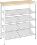 HOOBRO Shoe Rack for Entryway, 5-Tier Shoe Organizer with Adjustable Mesh Shelves, 12-16 Pairs of Shoes, Spacious Floor Mount, Metal, Industrial, Shoe Shelf for Closet, Natural and White WN12XJ01