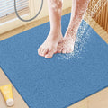 Shower Mat Bathtub Mat Non-Slip,24x24 inch, Soft Tub Mat with Drain,PVC Loofah Bath Mat (Phthalate Free) for Tub and Bathroom,Lake Blue