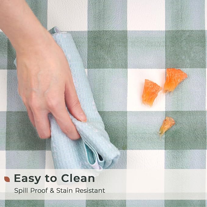 FRESHMINT Modern Farmhouse Plaid 2 Piece Set Kitchen Mats for Floor Anti Fatigue Waterproof & Non-Skid Kitchen Rugs Cushioned Kitchen Mat for Standing Washable Comfort Desk Kitchen Runners