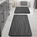 YIHOUSE Memory Foam Bathroom Rug Sets, Dark Grey, 17x24 & 20x32, 2 Piece | Ultra Soft, Absorbent, Non-Slip, Machine Washable