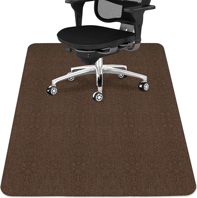 Sycoodeal Office Chair Mat for Hardwood Floor,Office Computer Gaming Chair Mat for Tile Floor,Large Floor Protector Rug,Anti-Slip,Easy to Clean,Coffee(48"x60")