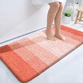 OLANLY Bathroom Runner Rugs Mat 44x24, Extra Soft Absorbent Microfiber Bath Rugs, Rubber Backing, Quick Dry, Washable Long Bath Mats for Bathroom Floor, Tub and Shower, Home Decor Accessories, Coral