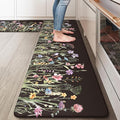 KIMODE Kitchen Mats Cushioned Anti Fatigue, Black Farmhouse Kitchen Rugs Sets of 2, Padded Kitchen Floor Mats, Non Slip Standing Mat for Sink, Laundry, Office, Desk 17"x59"+17"x29"