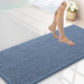 Smiry Luxury Chenille Bathroom Rugs 59x24, Extra Soft and Absorbent Shaggy Bath Mat, Machine Washable, Non-Slip Plush Carpet Runner for Tub, Shower, and Floor, Home Decor Accessories, Grayish Blue
