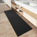 AMOAMI Upgraded Waffle Runner Rug, Super Absorbent Non Slip Bath Mats for Bathroom Floor, Washable Bathroom Runner Rug with Tassels, Ideal for Hallway Bedroom Laundry Room, Black, 2'x 4'(24" x 48")