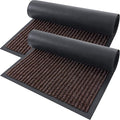 OLANLY Front Door Mat Indoor Outdoor Entrance, 2-Pack 29.5 x 17 Inch, Waterproof Heavy Duty Doormat, Fade Resistant, Low Profile, Easy Clean Patio Porch Welcome Floor Mats for Entry, Tan