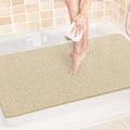 LuxStep Shower Mat Bathtub Mat,40x24 inch, Non-Slip Bath Mat with Drain, Quick Drying PVC Loofah Bathmat for Tub,Shower,Bathroom,Khaki