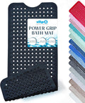 SlipX Solutions Power Grip Bathtub Safety Mat | Precision Grip Technology for Longer, Stronger, & Softer Wet Surface Protection | Solid Black 39"x16"