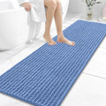 OLANLY Long Bathroom Rugs Runner 59x20, Thick Soft and Absorbent Chenille Bath Mat, Non-Slip, Machine Washable Quick Dry Bath Rugs for Tub Shower Floor, Home Decor Accessories, Cornflower Blue