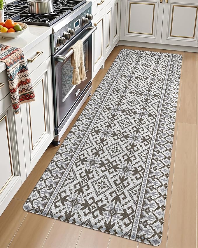 LUMI Anti Fatigue Kitchen Cushioned Mat for Floor, Padded Waterproof Runner for Standing, Stain Resistant Comfort Rugs for Home, Sink, Laundry, 24x59
