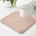 Disolla Toilet Mat 22x24 Beige - Non Slip Fluffy U-Shaped Contour Rug, Ultra-Soft Plush Toilet Floor Mat, Absorbent & Machine Washable