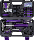 CARTMAN Home Tool Set Kit, Basic Household Hand Tools with Storage Case Purple