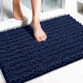 Yimobra Large Bathroom Rugs Non Slip Washable 36x24 Inch - Ultra Soft Absorbent Chenille Bath Mat, Quick Dry Shaggy Floor Carpet for Tub Shower, Navy Blue Home Decor Accessories