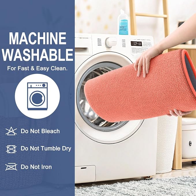 OLANLY Thick Memory Foam Small Bathroom Rugs 24x16, Extra Soft Absorbent Bathroom Mat, Quick Dry Bath Mat, Non-Slip, Machine Washable Carpet for Bathroom, Tub and Shower, Home Decor Accessories, Coral