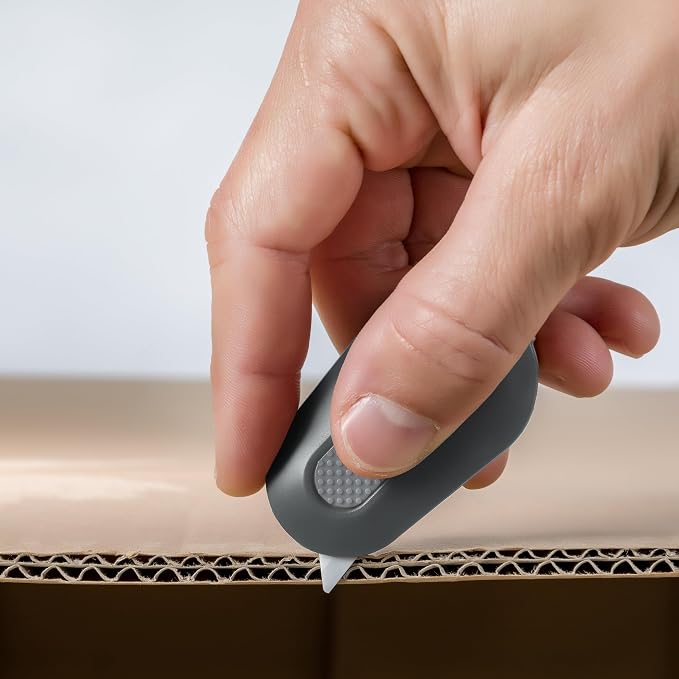 Slice Mini Box Cutter | Manual Retracting | Safe Ceramic Box Cutter Lasting 11x Longer than Metal | Box Opener | 2 Pack | Stone