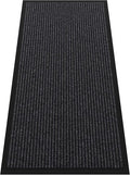 Indoor Outdoor Door Mat, 4’ x 2' Doormat for Entryway, Rubber Backing Non Slip Front Door Mat Outside Entrance, Super Absorbent Commercial Floor Mat for Home Office, Grey
