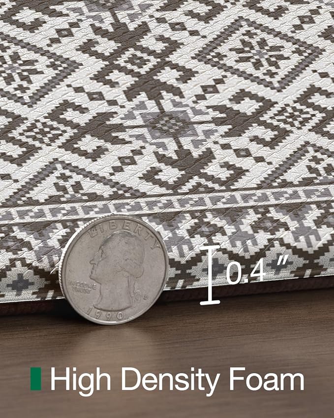 LUMI Anti Fatigue Kitchen Cushioned Mat for Floor, Padded Waterproof Runner for Standing, Stain Resistant Comfort Rugs for Home, Sink, Laundry, 24x59