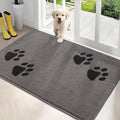 PURRUGS Dirt Trapping Door Mat 34" x 59", Non-Skid/Slip Machine Washable Microfiber Entrance Rug, Shoes Scraper, Dog Doormat, Super Absorbent Floor Mat for Muddy Wet Shoes and Paws, Light Grey
