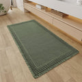 RESARE Waffle Bathroom Runner Rugs, Super Absorbent Bath Mat Non Slip Washable Quick Dry, Upgraded Ultra Soft Boho Bath Rugs with Tassels, Farmhouse Home Decor Accessories, 2'x4'(24"x48") Green