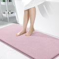 OLANLY Thick Memory Foam Bathroom Runner Rugs 47x24, Extra Soft Absorbent Long Bath Rug, Quick Dry, Non-Slip, Machine Washable Bath Mat for Bathroom, Tub and Shower, Home Decor Accessories, Dusty Rose