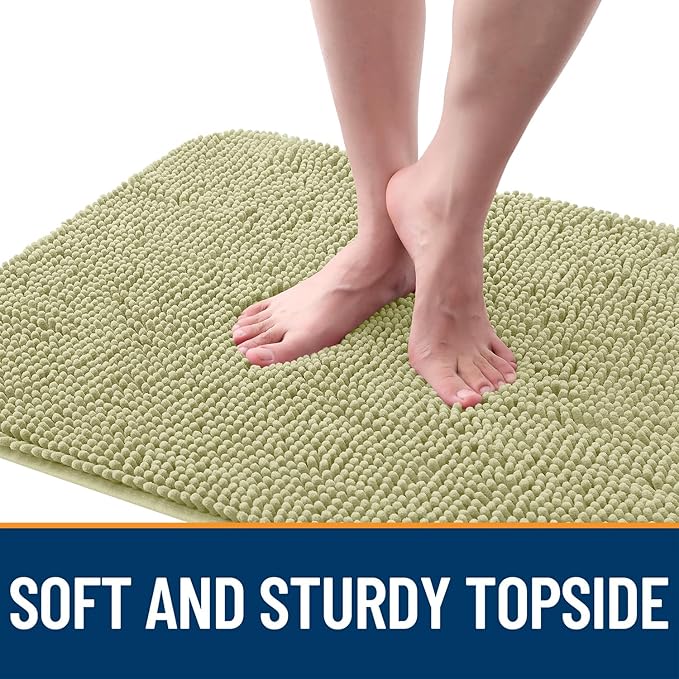OLANLY Dog Door Mat for Muddy Paws 40x24, Absorbs Moisture and Dirt, Absorbent Non-Slip Washable Doormat, Quick Dry Chenille Mud Mat for Dogs, Entry Indoor Entryway Carpet for Inside Floor, Vanilla