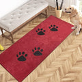 PURRUGS Dirt Trapping Door Mat 24" x 59", Non-Skid/Slip Machine Washable Microfiber Entrance Rug, Shoes Scraper, Dog Doormat, Super Absorbent Floor Mat for Muddy Wet Shoes and Paws, Red