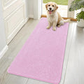 OLANLY Dog Door Mat for Muddy Paws 70x32, Absorbs Moisture and Dirt, Absorbent Non-Slip Washable Doormat, Quick Dry Chenille Mud Mat for Dogs, Entry Indoor Entryway Carpet for Inside Floor, Pink