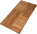 Utoplike Teak Wood Bath Mat, Extra Large Shower Mat for Bathroom, 40 x 20 inch Non Slip Wooden Floor Sturdy Mat for Inside Shower Luxury Spa Home or Outdoor
