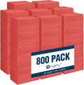 Orighty Microfiber Cleaning Cloth, 800 Pack Highly Absorbent Cleaning Rags, Household Cleaning Supplies, Reusable Microfiber Towels Lint Free Cloths for House, Kitchen, Car Care, 12x11 inch, Red
