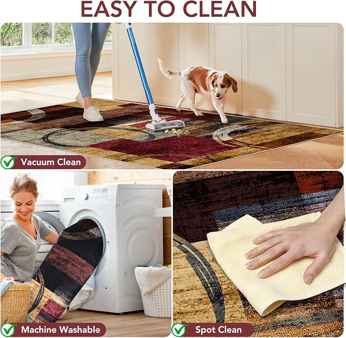 Office Chair Mat for Hardwood Floor&Tile Floor,48"X 60" Heavy Duty Desk Chair Mat for Hard Floors,Under Desk Rug for Rolling Computer Chair,Anti Slip,Low Pile Carpet Floor-Geo Multi