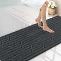 Smiry Bathroom Rugs Mat 70x24, Extra Soft Absorbent Chenille Bath Rugs, Non Slip Rubber Backing Machine Washable Quick Dry Bath Mats for Bathroom Floor, Tub, Shower, Home Decor Accessories, Dark Grey